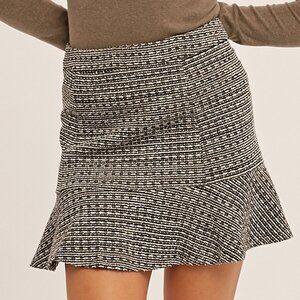 HEM & THREAD Textured Knit Ruffle Hem Mini Skirt